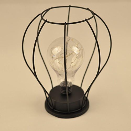PatioBuddy Retro Industrial Accent Table Desk Lamp,Wire Tabletop LED Ellipse Copper Lamp Bonsai