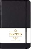 Bullet Dotted Journal - Numbered & Index Pages Hard Cover Notebook, Thick Paper with Inner Pocket & 2 Bookmarks, Smooth Faux Leather with Label, 5.25" x 8.25" - Black by Artfan