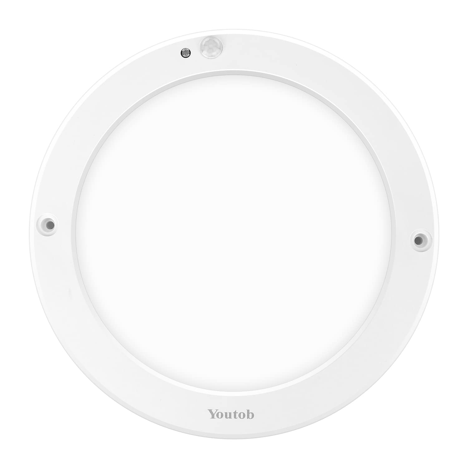 Youtob Motion Sensor LED Ceiling Light 15W 1100LM Flush Mount Round Lighting Fixture for Stairs, Porches, Closets, Basements, Hallways, Pantries, Laundry Rooms(3000K Warm White)