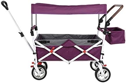 Olydmsky Pull Cart, Travel camp car Upgraded version of four-wheeled cart Household folding portable outdoor supermarket Baby shopping trip