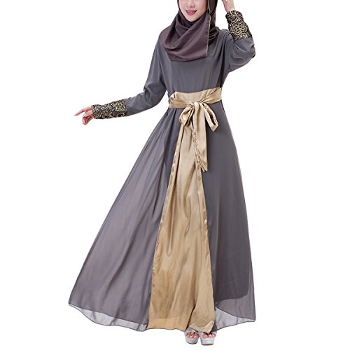 Aivtalk Women Muslim Floral Chiffon Long Sleeves Maxi Abaya Party Dress (XX-large,...