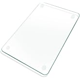 KimiDitt Tempered Glass Cutting Board, 12x8" Cutting Board for Kitchen Counter,Small Size Clear Glass,with Non-Slip Feet, Scratch Resistant,Heat Resistant