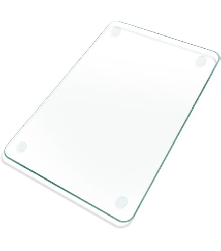 JAMBALAY Tempered Glass Cutting Board For Kitchen, 16\"x12\" Marble Glass Cutting Board, Glass Chopping Board With Non Slip Foot, Heat Resistant, Shatter Resistant, Dishwasher Safe