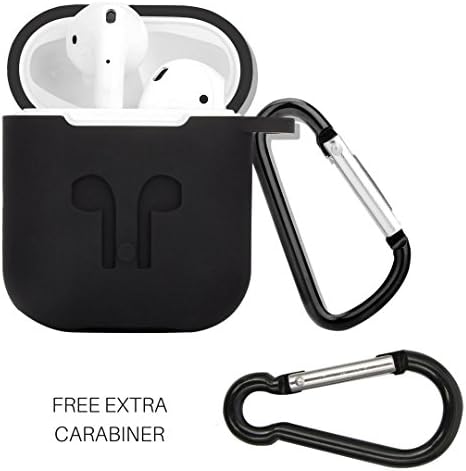 Trosen Premium Quality - 360° Protective Waterproof Shock and Resistant Case for Apple AirPods with 2 Anti-lost Carabiner Clip (CARBON BLACK)