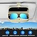 Dualshine Car Sun Visor Glasses Case Holder Clip, Eye Sunglasses Organizer Mount- Apply to All Car Models, Sunglass Clip Holder with Ticket Card Clip for Car Sun Visor,Eye Glasses Storage Box (Black)