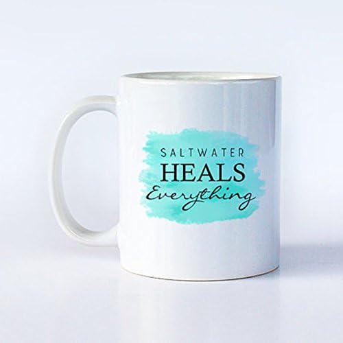 Saltwater Heals Everything,Ocean Coffee Cup, Nautical Gift,Beach Mug,Ocean Lover Mug