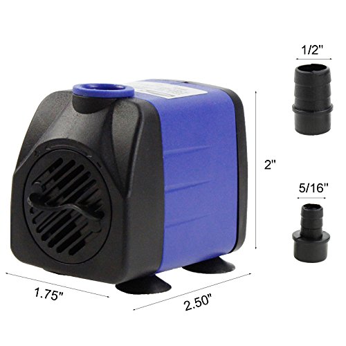 AQUANEAT 160 GPH Submersible Water Pump Adjustable Powerhead Aquarium Fish Tank Fountain Hydroponic