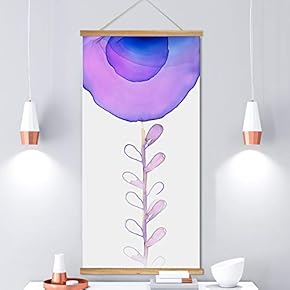 Hanging Poster Wooden Framed Beautiful Flowers Theme Home Wall Canvas Prints Ready to Hang - 18"x36"