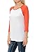 Shamaim Womens Crew Neck 3/4 Raglan Sleeve Long T-Shirt Tunic Top