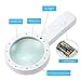 Extra Large 12 LED Handheld Strong Magnifying Glass with LED and UV Light,MSLAN 30X Best Jumbo Size Illuminated Magnifier for Reading,Inspection,Exploring,Hobbies and Currency Detecting (White)