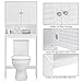 Giantex Bathroom Over-The-Toilet Space Saver Storage with Adjustable Shelf and 2-Door Storage Cabinets Toilet Organize Rack, White