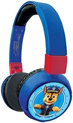 LEXIBOOK, Paw Patrol, 2-in-1 Bluetooth Headphones for Kids stereo Wireless Wired, Kids safe for Boys Girls Foldable