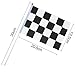Pangda 24 Pieces Checkered Flag 8 x 5.3 Inch Racing Polyester Flags with Plastic Stick