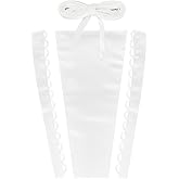 AHANDMAKER Wedding Gown Corset Kit Zipper Replacement, 18.9x9.5 Adjustable Fit Satin Corset Back Kit Lace Up with Lace up Dress Cord Back for Formal Prom Dress, Zipper Extender for Dress(White)