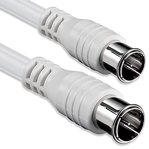 1aTTack Coaxial Connection Cable Antenna Cable Sat Cable F-Connector Coaxial Male to Coaxial Female Double-Shielded / Triple Shielded / Quadruple Shielded / 75 db / 85 db / 100 db / 110 db / 120 db / 125 db SAT weiß Quick 85db 5,0 Meter