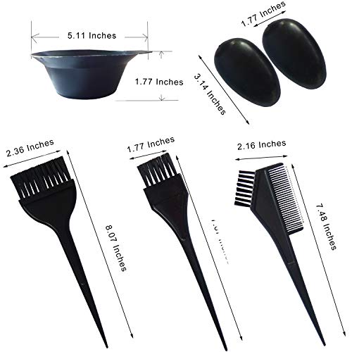 3 Sets Hair Dye Brush and Bowl Set, Hair Color Brush Mixing Bowl Kit Perfect Tools for Hair Tint Dying Coloring Applicator,18 Pieces Totally - Thumbnail 2