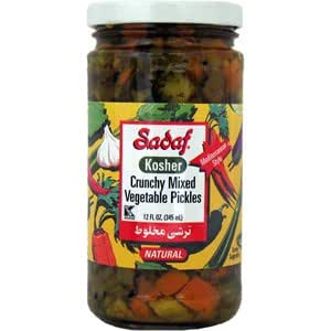 Amazon Com Sadaf Crunchy Mixed Vegetable Pickles 12 Oz Kosher Grocery Gourmet Food
