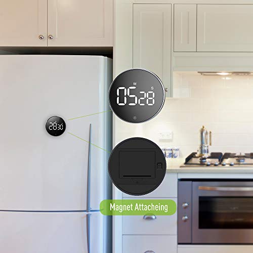 BALDR Digital Kitchen Timer, LED Twist One Button Setting Egg Timer, Magnetic Countdown & Count Up Timers for Cooking, Kids, Teachers, Classrooms or Home Gyms