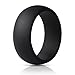 ThunderFit Silicone Ring Wedding Band for Men - 1 Ring (Black, 6.5-7 (17.3mm))
