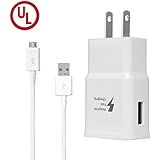 Adaptive Fast Charger Kit, Wall Charger for Samsung Galaxy S7/S7 Edge/S6/Note5, Recharger Kit Include Charging Adapter and Micro-USB Cable, Aolerx(White)