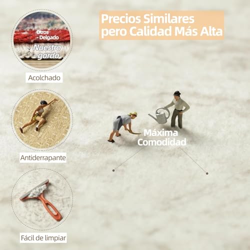 KONITILL Alfombra Lavable, Dormitorio o Oficina – Alfombra Grande Ultra Suave de Lana Falsa (Versión más Grande (160cmx200cm))