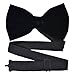 S.H. Churchill & Co. Velvet Bow Tie and Pocket Square Set- Black