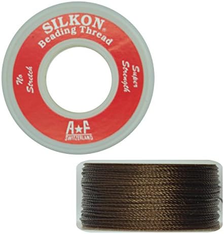 Silkon Bead Stringing Cord Size #3 Tiger Eye Brown - 20 yard spool. Made in Switzerland