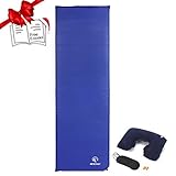 Redcamp Backpacking Sleeping Pad for Camping, XL Lightweight Folding Self Inflating Air Mattress,Air Pad Sleeping,Blue79