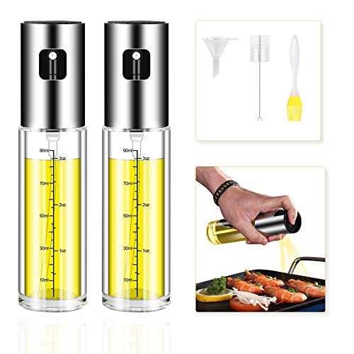 Tarnel Oil Sprayer, 2 Pack, Stainless Steel Olive Oil Glass Spray Oil