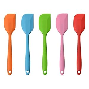 MOACC Espatula de Silicona Lenguas Cocina con Núcleo de Acero, No Tóxico, Antiadherente, Resistente al Calor, Utensilios para Cocina y Horneado, Set de 5 Piezas