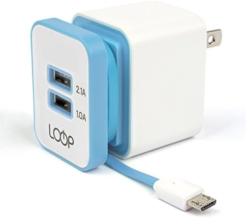 USB Wall Charger Dual Charging Ports for Android Devices Foldable Plug