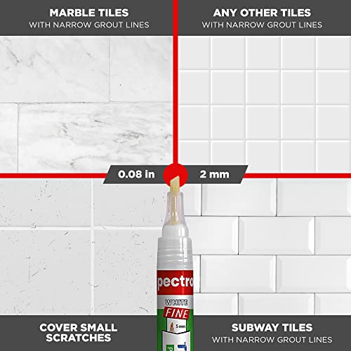 LongerLasting Tile Grout Pen White FINE Nib Pack x 2 Grout Whitener