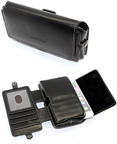 iPhone 7 Plus Holster Case, Horizontal 5.5 inch Leather Pouch Sleeve ID / Card Slots Case Swivel Belt Clip Holster for Samsung Note 5-3, S7 / S6 Edge, LG G4,G5 - (For iPhone 6 Plus or 6S Plus)