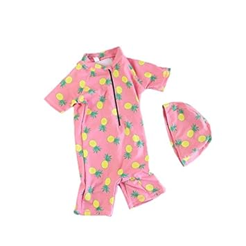 Amazon 子供 服 ベビー 水着 女の子 ロンパース キッズ水着 キャップ