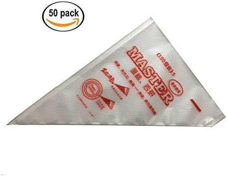 Smarki Disposable Pastry Bag(50 Packs) PE Work with Russian Piping Tips and Coupler