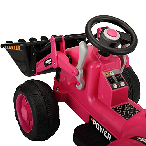 TOBBI Kids Ride On Excavator for Kids,Power Wheel Pedal Tractor with