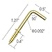 Shells 50PCS Gold Color Copper Plated Metal Right-Angle Hooks 7 Shape Screw Hooks Self-Tapping Screws Hooks L Shape Hooks 1.27 Inches