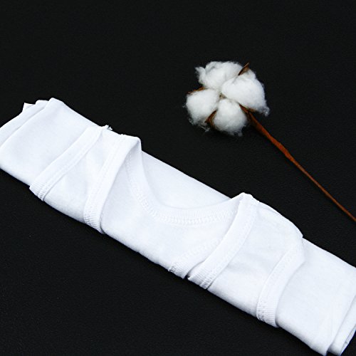 Coobey 5 Pack Toddler Kids Cotton Tank Top Undershirts Boys or Girls Soft Undershirt Tees (5T / 6T, White)