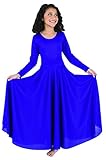 Body Wrappers 0588 Girls Praise Loose Fit Long Sleeve Dance Dress