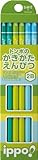 Tombow Ippo, Wood Pencil, 2B, Green/Blue, 12-Pack