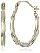 10k Yellow and White Gold Patterned Hoop Earrings