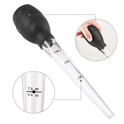 Bulb Basters for Cooking, iKusor Turkey Baster Syringe, Food Grade, 30 milliliter(1 ounce), Black
