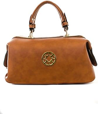 L.COLETTE Doctor Bag Style with Shoulder Strap Satchel Bag 166054 (Brown)