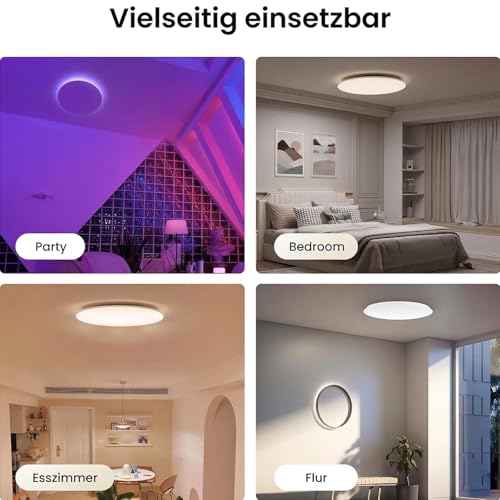 Yeelight Smart Ceiling Light 50 cm, 4500 LM 50 W Dimmable LED Ceiling Light with Separate RGB Light, Quick Assembly, 16 m DIY Colours, 2700 K - 6500 K, Compatible with Alexa & Google, App/Remote