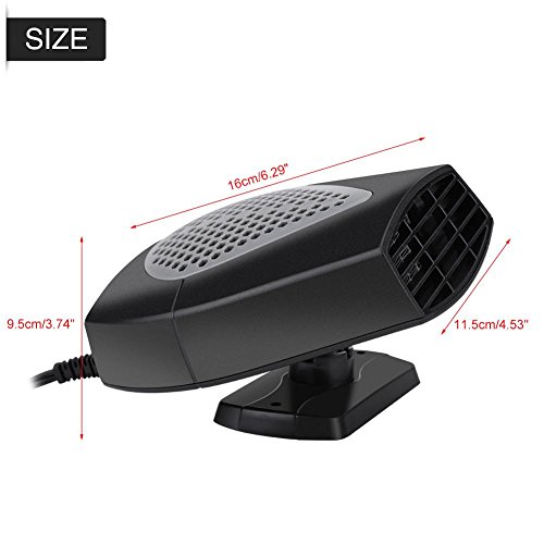 Car Defroster,12V 150W Portable Car Fast Heating Windshield Defroster Demister 2 in 1 Heating Cooling Fan - Thumbnail 7