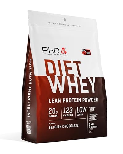 PhD Nutrition Diet Whey High Protein Lean Matrix, Belgian Chocolate Whey Protein Powder, High Protein, 80 Servings Per 2 kg Bag