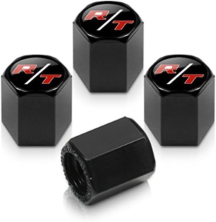 ue13130513 HYFML for Dodge Red R/T Logo Black Tire Stem Valve Caps