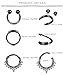 Hanpabum 16G 8mm 6pcs Stainless Steel Nose Septum Rings Hoop Horseshoe Earrings Septum Piercing Jewelry for Women (F:6Pcs Black 8mm)