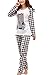 Romastory Women's Cute Print Pajama Sets Long Sleeve Sleepwear for Young Girls (L/US S, Bow Mouse)