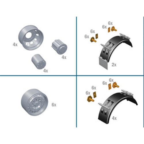 Italeri Wheels Rims and Mud Guards